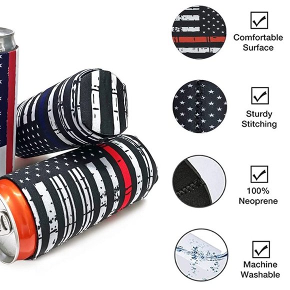 Patriotic American Flag Koozie 1 Sleeve - Picture 3 of 4